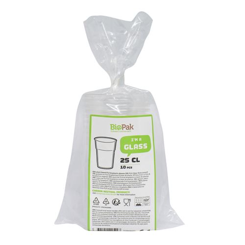 Vaso Plástico Compostable Marca Duni, Producto Carbón Neutral - 1Uds