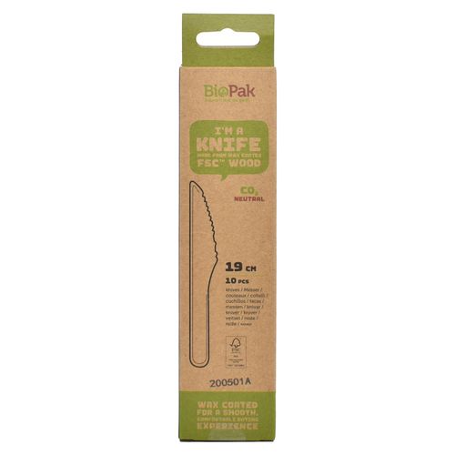 Cuchillos De Madera Desechables Marca Duni, Producto Carbón Neutral - 1Uds