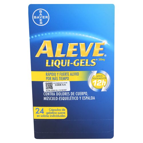 Analgésico y Antiinflamatorio Aleve liqui Gels -24 cápsulas
