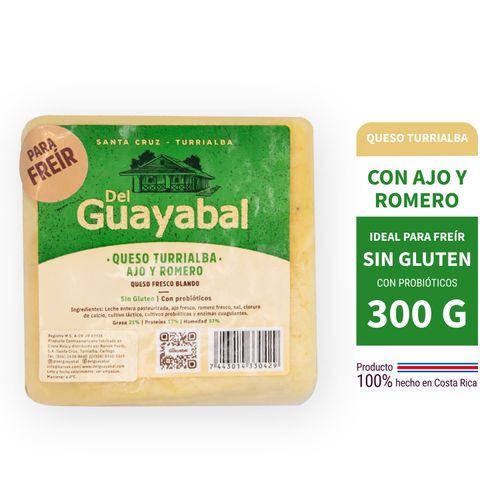 Queso Fresco Del Guayabal Con Ajo Y Romero, Especial Para Freír - 300g