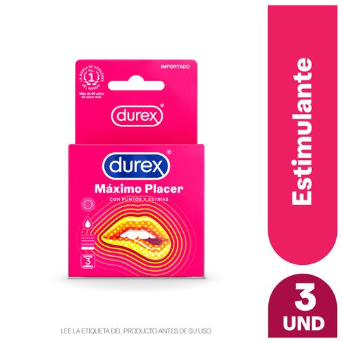Preservativo Durex máximo placer - 3 Uds
