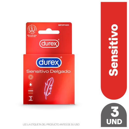 Preservativo Durex sensitivo delgado caja 3 Uds - Precio indicado por caja