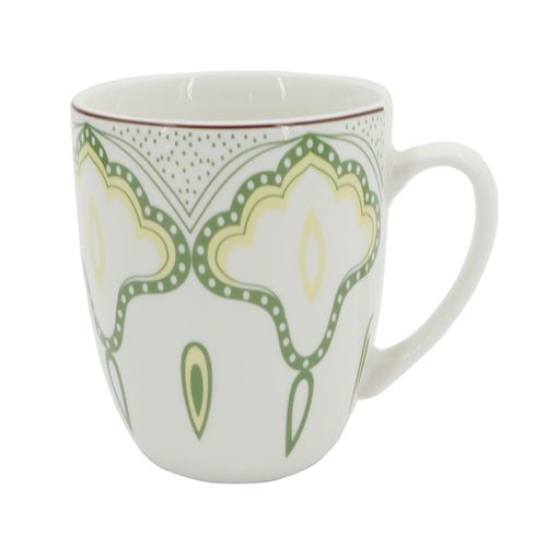 Taza de porcelana Mainstays, Floral color verde -12 onz