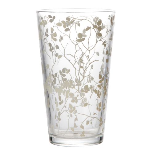 Vaso de vidrio Mainstays, diseño floral -500ml