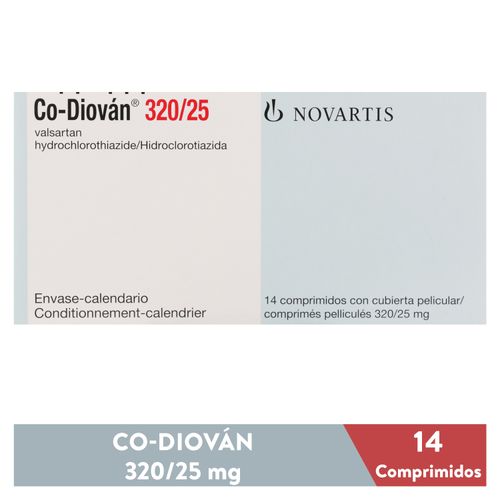 Co-Diovan Novartis 320/25 Mg X 14 Tabletas