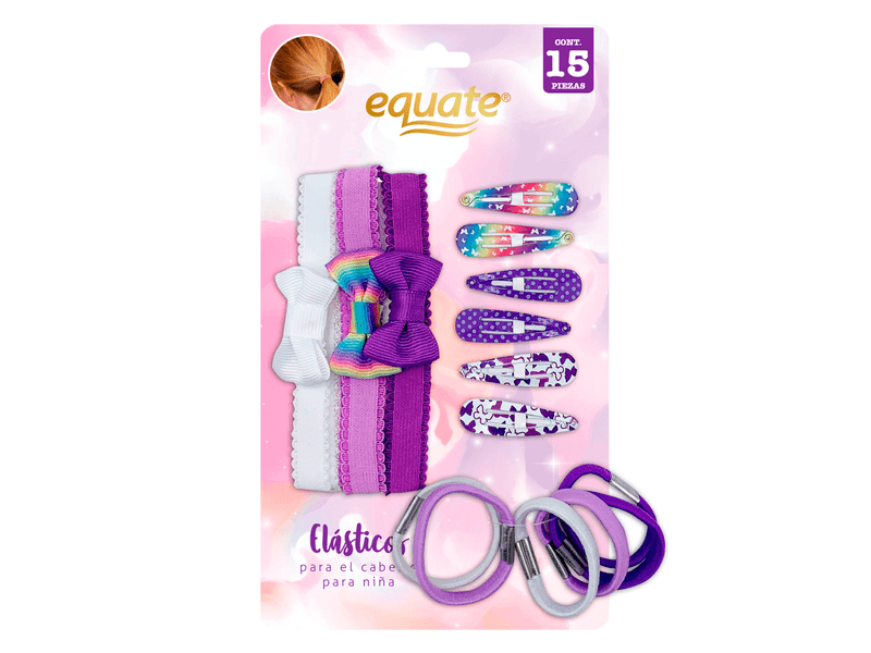 Clips-Y-Bandas-El-sticas-Equate-Para-Ni-a-Set-15-Pzas-3-89690