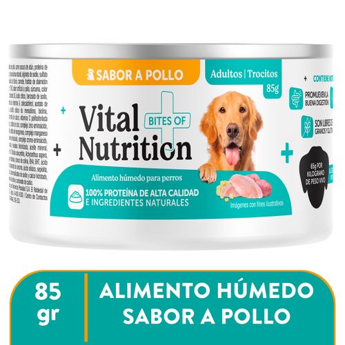 Alimento Húmedo Vital Nutrition Para Perro Adulto Sabor Pollo Lata -  85g