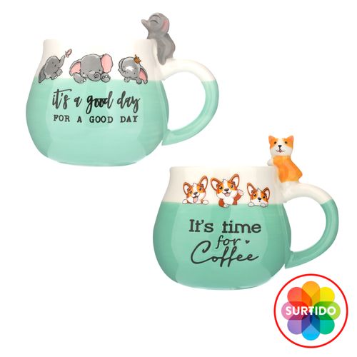 Taza de cerámica Mainstays, animalitos Surtido -13.5 onz