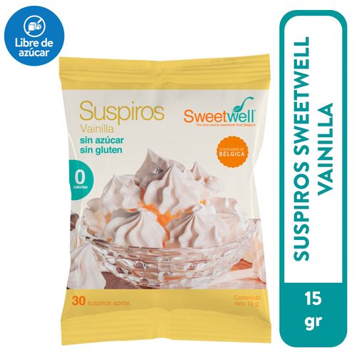 Suspiros Sweetwell De Vainilla 15 G. Sin Azúcar, Sin Gluten