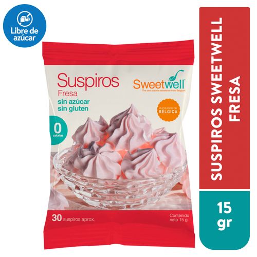 Suspiros Sweetwell De Fresa 15 G. Sin Azúcar, Sin Gluten