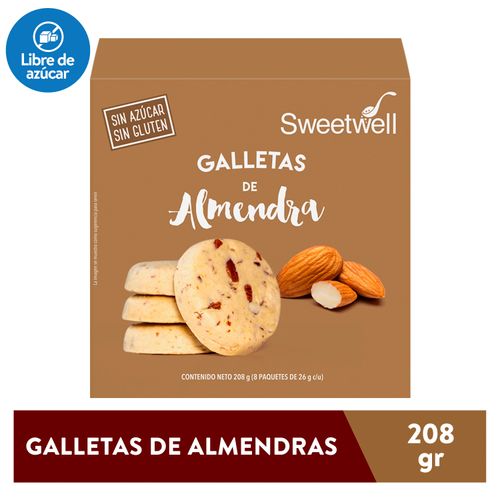 Galletas de almendras Sweetwell sin azúcar ni gluten 8 pack - 208 g