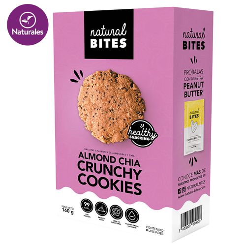 Galletas Natural Bites Almendra Y Chía -160