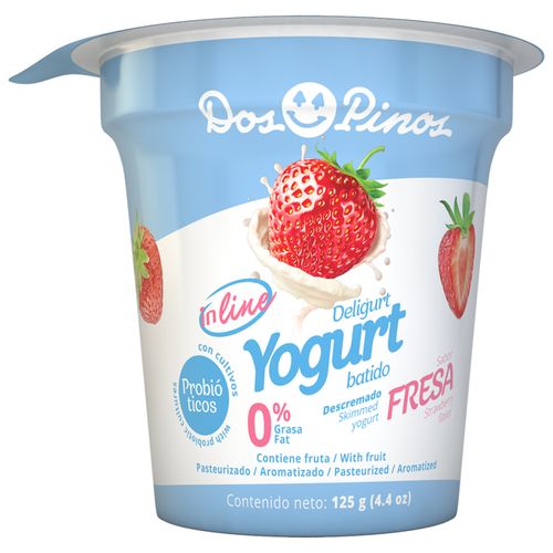 Yogurt Dos Pinos Deligurt In Line Fresa - 125Gr