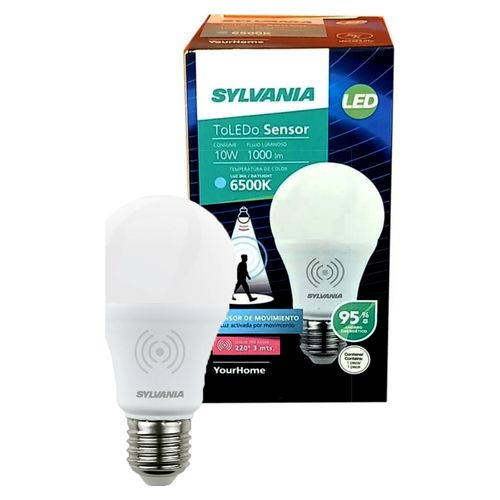 Bombillo Led Sylvania,10W Sensor de movimiento luz blanca rosca E27 -Und