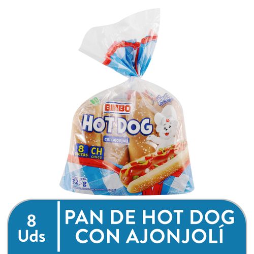 Pan Bimbo para hot dogs chico con ajonjolí 8 Pzas - 325 g