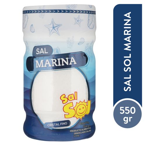 Sal marina Sol cristal fino en frasco plástico - 550 g