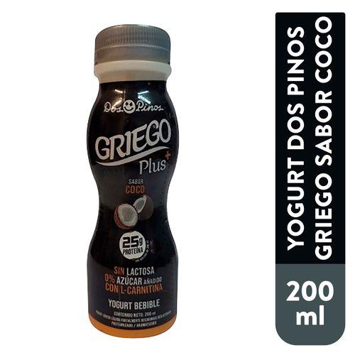 Yogurt Dos Pinos, Griego sabor coco -200ml