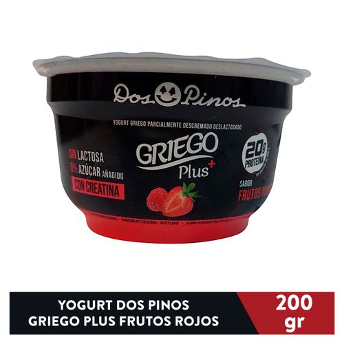 Yogurt Dos Pinos, Griego plus frutos rojos -200g