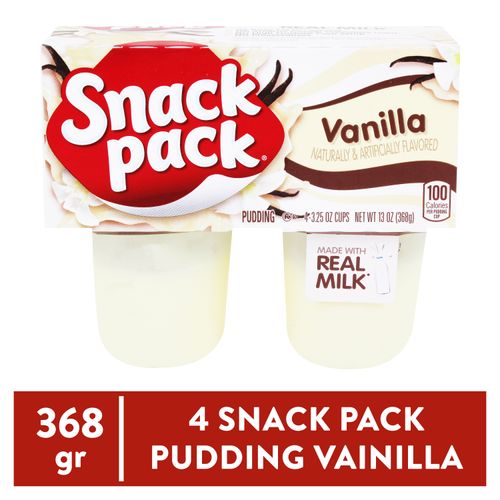 Pudding de vainilla Snack Pack sin preservantes 4 pack - 368 g