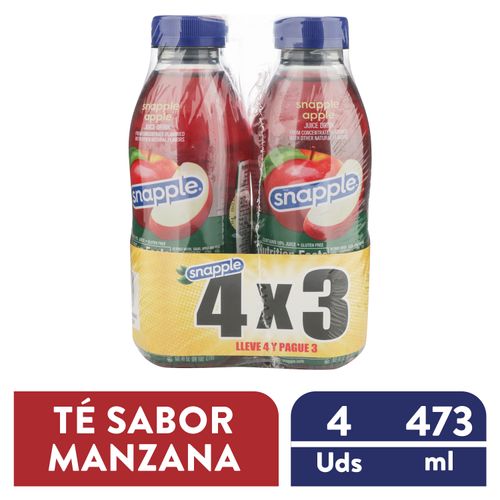 Te Snapple Manzana 4 Pk 473 Ml