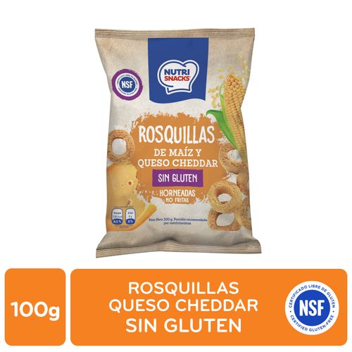 Rosquillas Nutrisnacks Maíz Y Queso Cheddar, Libre De Gluten - 100g