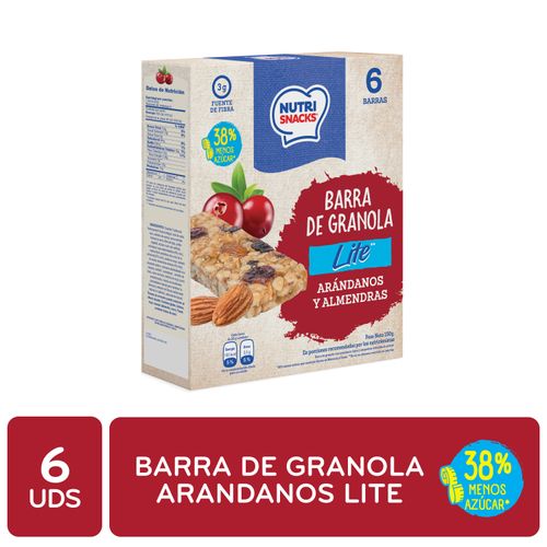 Barras de granola Nutrisnacks arándanos y almendras 6 Uds - 150 g