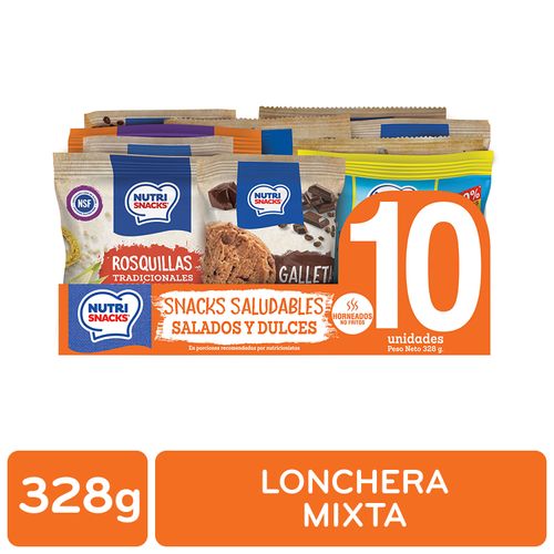 Snacks Nutrisnacks Saludable Dulces Y Salados, Surtido 10 Uds - 328g