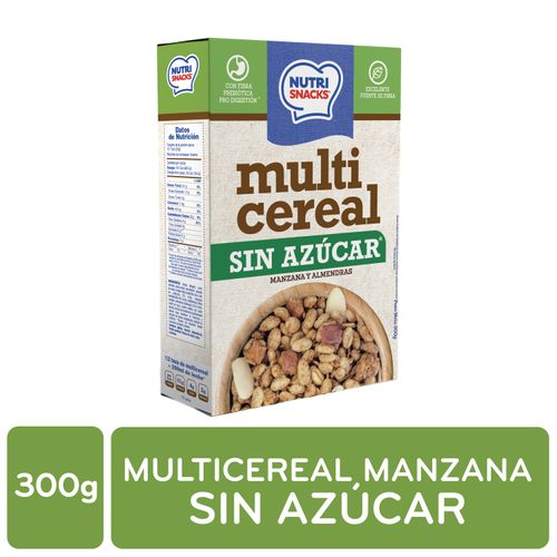 Multicereal Nutrisnacks Sin Azúcar De Manzana Y Almendras, Con Fibra Prebiótica - 300g