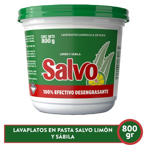 Lavatrastes en Pasta Salvo Limón y Sábila 800g