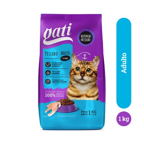 Alimento Para Gato Gati® Pescado Adulto, Más De 12 Meses - 1kg