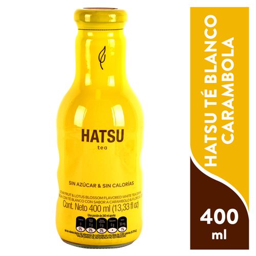 Bebida Hatsu té blanco carambola botella - 400 ml