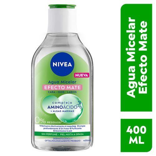 Agua Micelar Nivea Efecto Mate Piel Mixta A Grasa-400ml