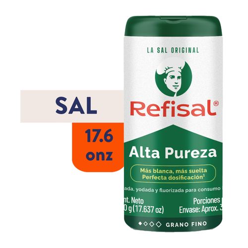 Sal refinada Refisal alta pureza slim - 500 g