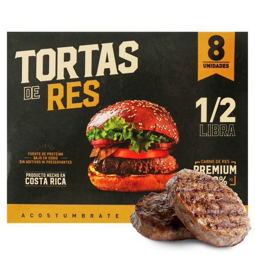 Torta de carne de res El Arreo congelada 8 uds - 1812 g