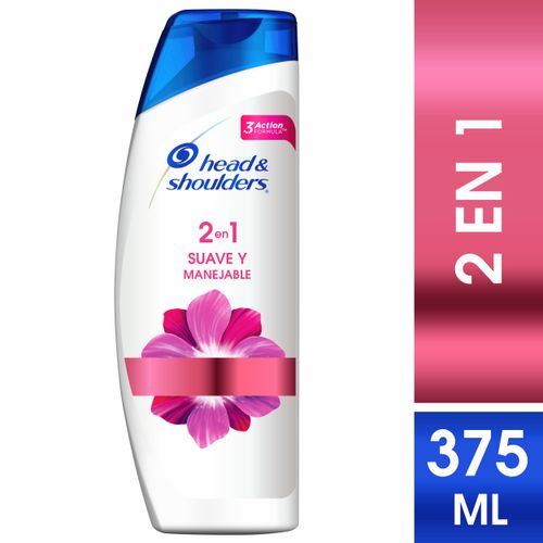 Shampoo 2 en 1 Head & Shoulders Suave y Manejable 375 ml