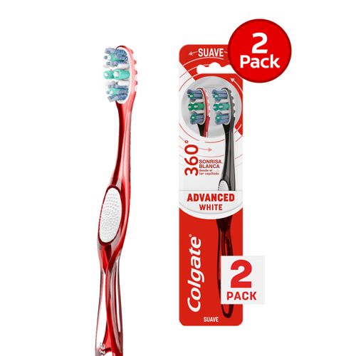 Cepillo de Dientes Colgate 360° Advanced White, 2 Pack