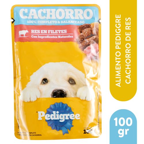 Alimento húmedo Pedigree para perro cachorro sabor res - 100 g