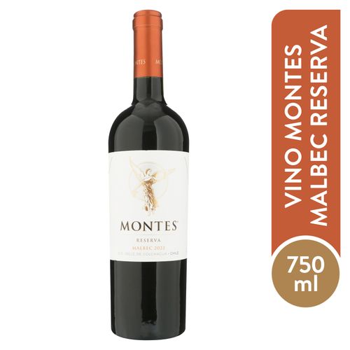 Vino tinto seco Montes reserva malbec - 750 ml
