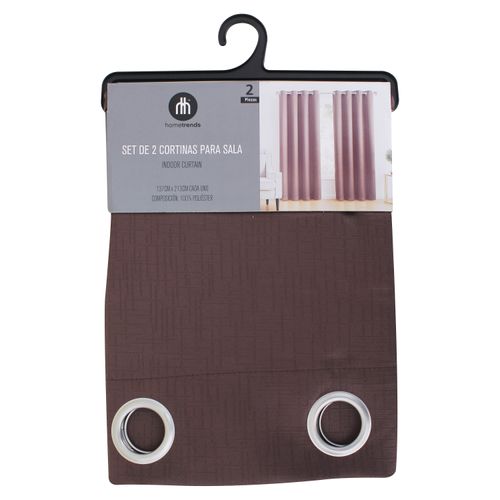 Cortinas Home Trends, color café -2 pzas