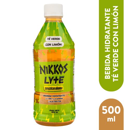 Bebida Hidratante Nikkos Sabor Té Verde Con Limón - 500ml