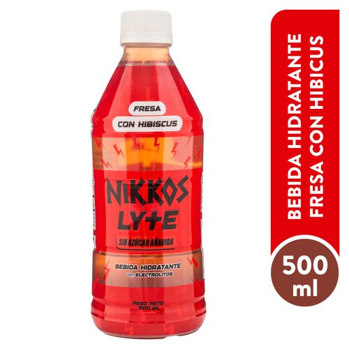 Bebida Hidratante Nikkos Sabor Fresa Con Hibiscus - 500ml