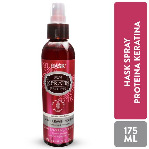 Spray sin enjuague hask 5 en 1 con keratina y proteína - 175 ml