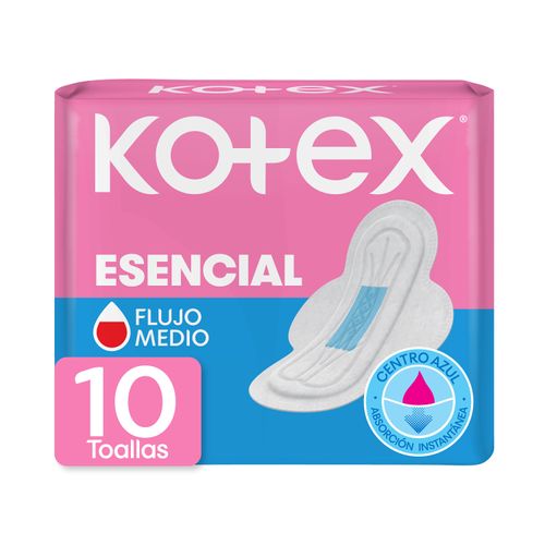 Toallas Femeninas Kotex Esencial Normal - 10Unidades