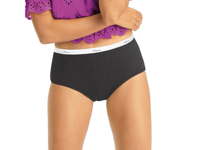 Panti-Hanes-Algod-n-Acanalado-para-Mujer-6-pack-surtido-Talla-9-8-107480