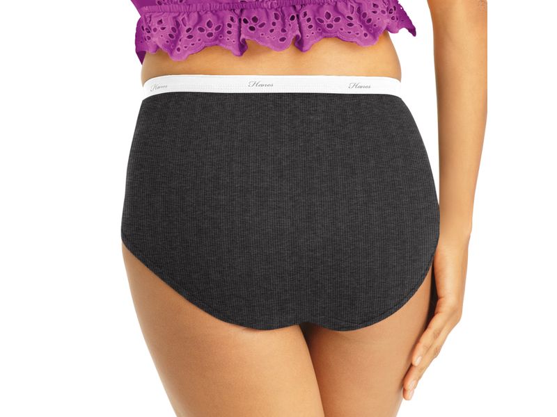 Panti-Hanes-Algod-n-Acanalado-para-Mujer-6-pack-surtido-Talla-9-9-107480
