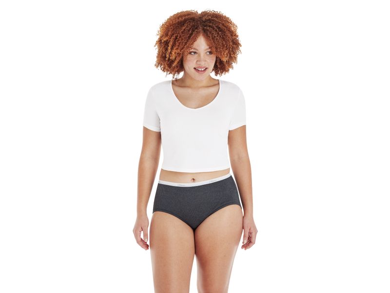 Panti-Hanes-Algod-n-Acanalado-para-Mujer-6-pack-surtido-Talla-10-10-107481