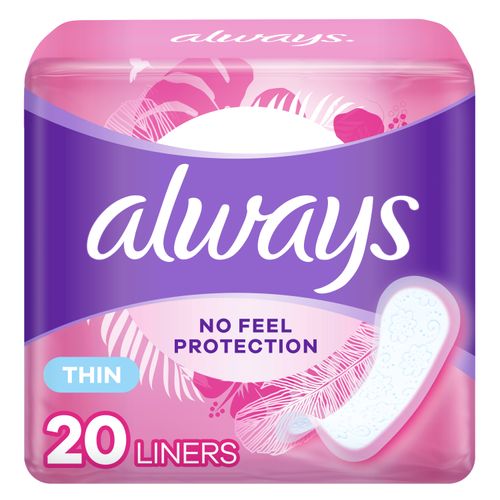 Toallas Femeninas Always Liners No Feel Protection Regular -20 uds