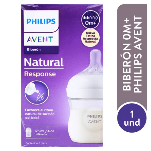 Biberón Avent natural favorece el rítmo de succión del bebé ud de 125 ml