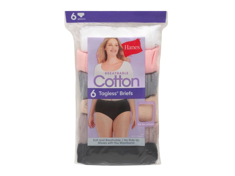 Bikini-Hanes-Algod-n-para-Mujer-6-pack-surtido-Talla-9-1-107461