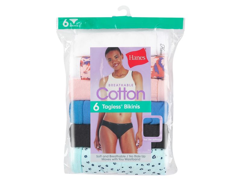Bikini-Hanes-Algod-n-para-Mujer-6-pack-surtido-Talla-7-1-107466